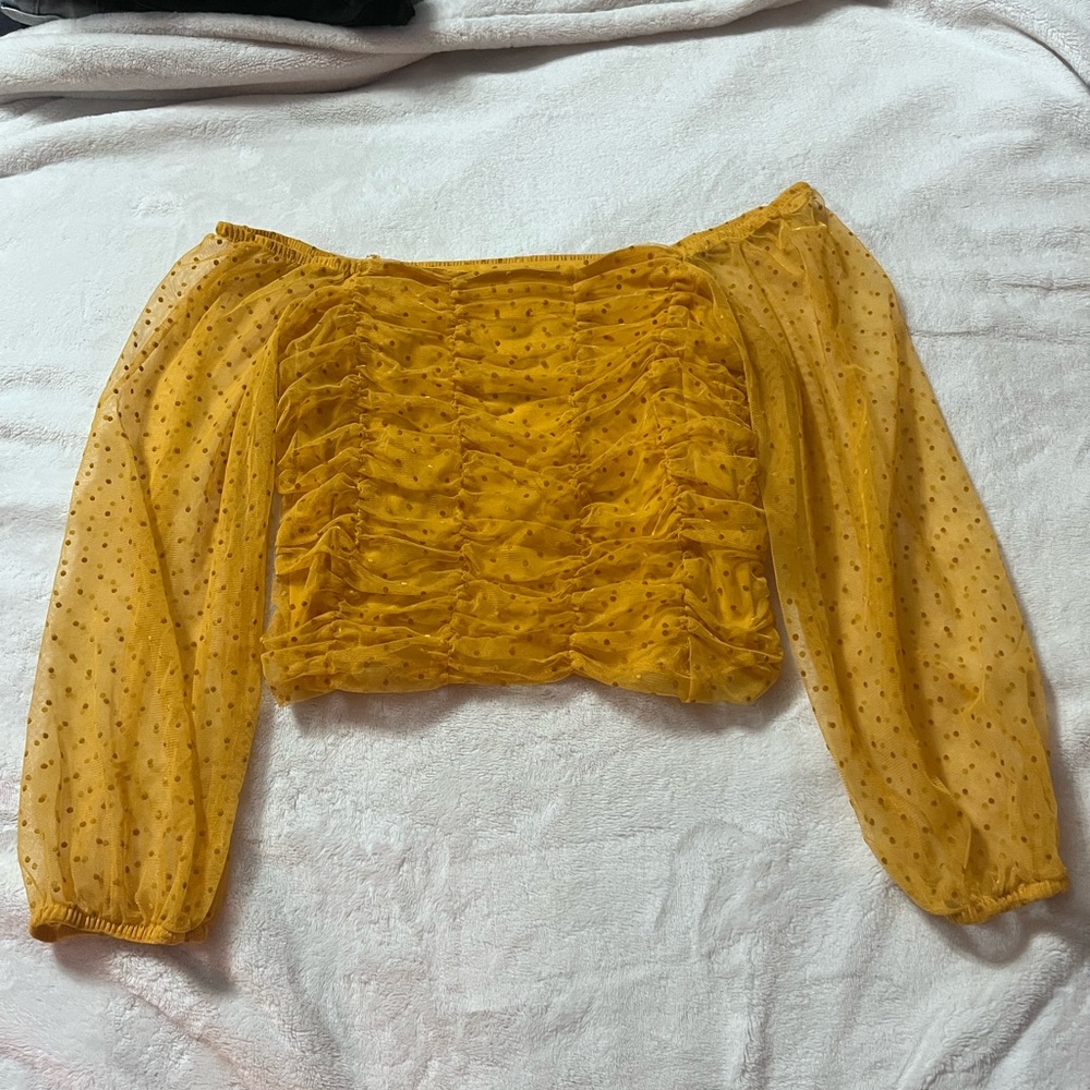 Elegant Off-Shoulder Yellow Top